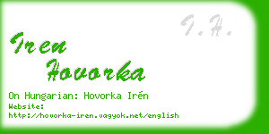 iren hovorka business card